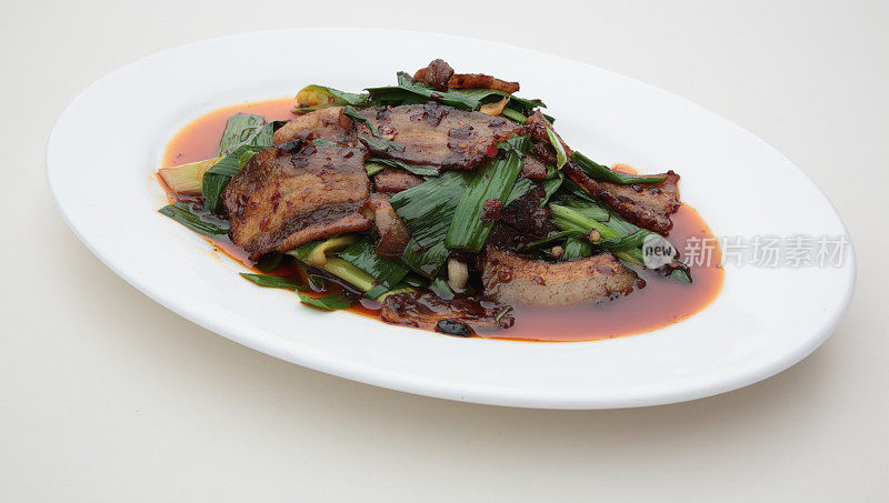 Twice cooked pork with garlic sprout (回锅肉)